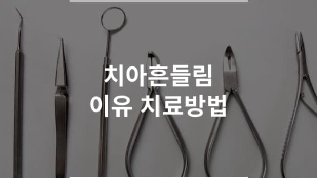 치아흔들림 이유 치료방법